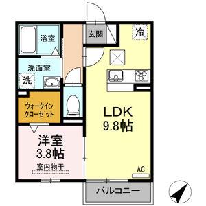 ラ・メール知多(1LDK/1階)の間取り写真