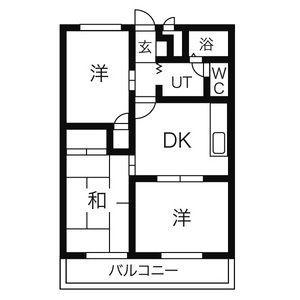 清和ハイツ(2LDK/3階)の間取り写真