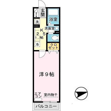 メゾンボナール(1K/1階)の間取り写真