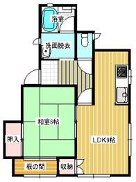 ハイツたんぽぽ(1LDK/2階)の間取り写真