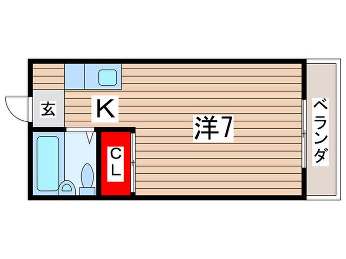 平和マンション(1K/2階)の間取り写真