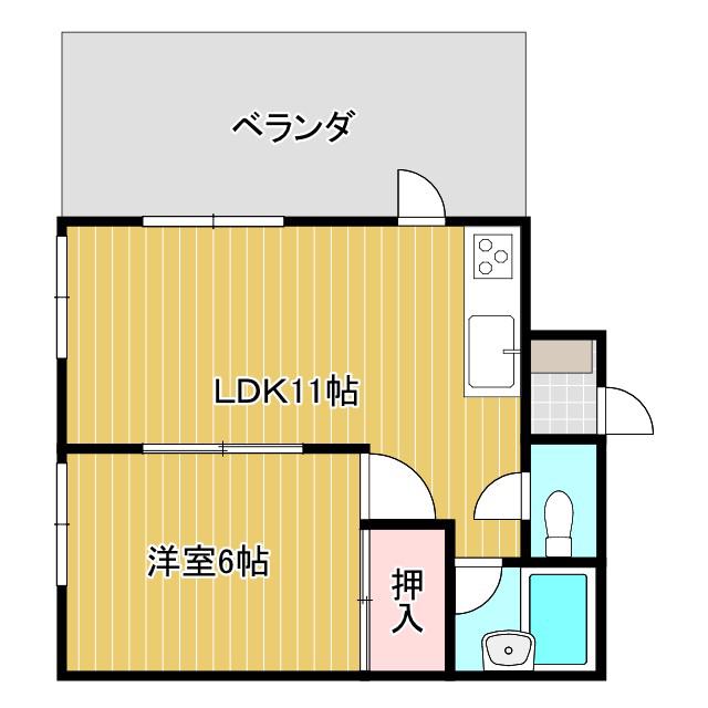 東洋プラザしろきた(1LDK/3階)の間取り写真