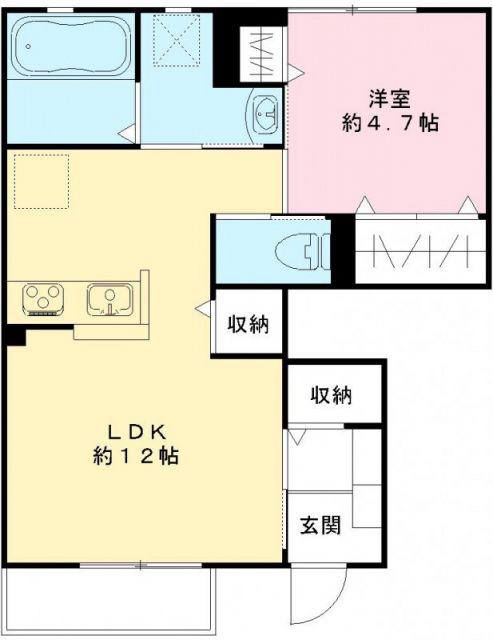 アネックスアリューII(1LDK/1階)の間取り写真