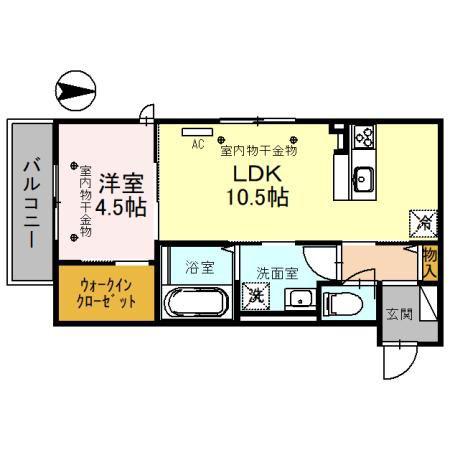サンクR(1LDK/2階)の間取り写真