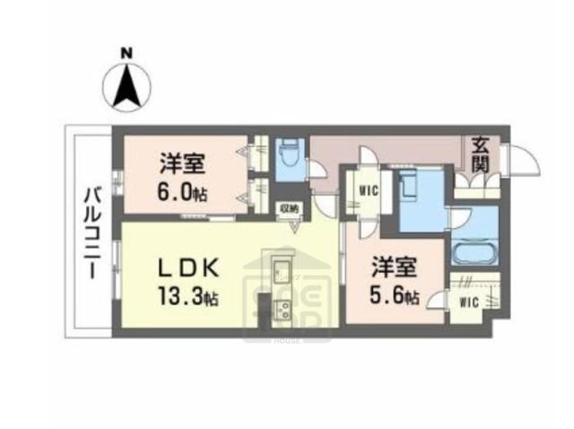 グランファミール箕面小野原(2LDK/3階)の間取り写真