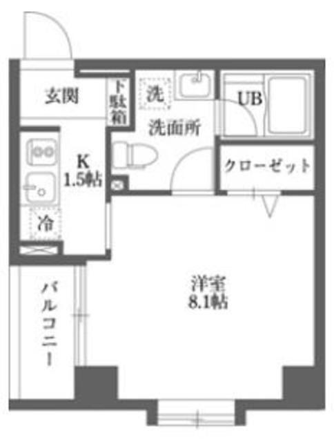 ムーブメンツ西早稲田(1K/2階)の間取り写真