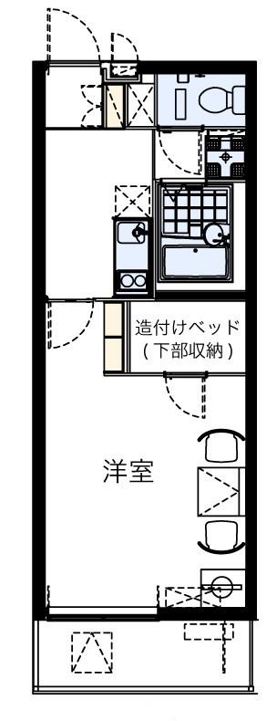 ソレーユIII(1K/1階)の間取り写真