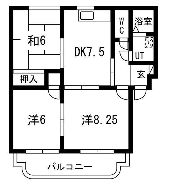 メゾン出町(3DK/3階)の間取り写真