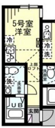 ブライティア横浜鶴見(ワンルーム/2階)の間取り写真