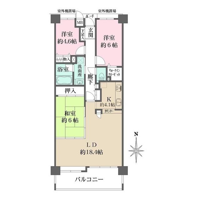 ファミール北大阪マークス(3LDK/6階)の間取り写真