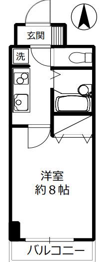 プラザケーエスエヌ大倉山(1K/3階)の間取り写真