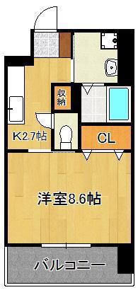 グラーツィア畠中(1K/2階)の間取り写真