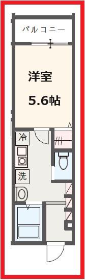 メルディア八広V(1K/2階)の間取り写真