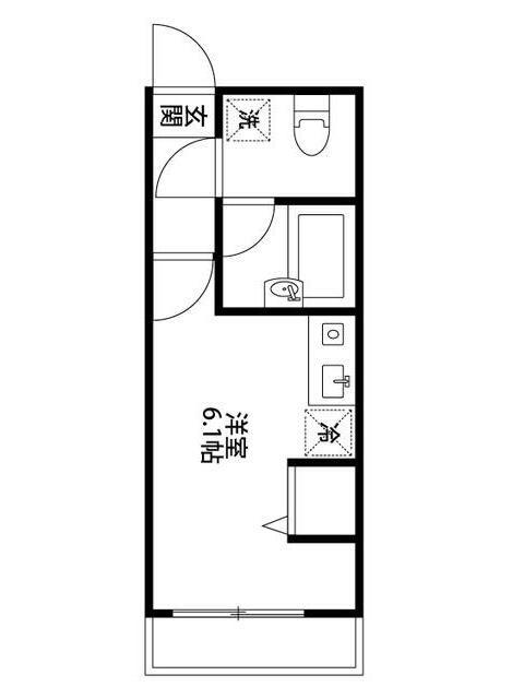 八景舎 西糀谷(ワンルーム/1階)の間取り写真
