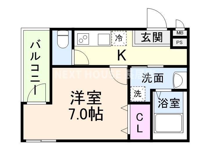 フジパレス西加賀屋サウス(1K/3階)の間取り写真