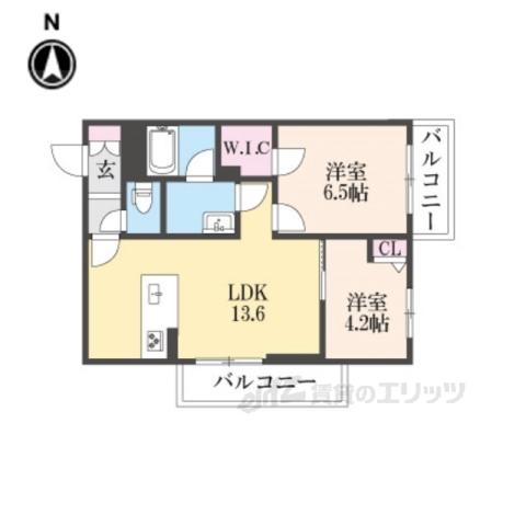 シャーメゾンディーノヴノー(2LDK/2階)の間取り写真