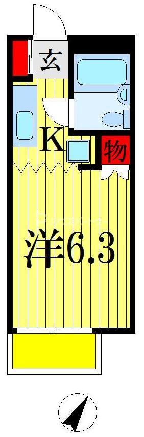 ハイムコンフォート(1K/1階)の間取り写真