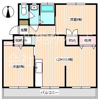 ハイツめぐみ(2LDK/1階)の間取り写真