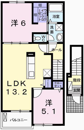 ベル・セーズI(2LDK/2階)の間取り写真