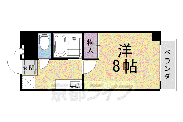 フレンドシップ(1K/3階)の間取り写真