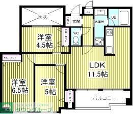 インシュランスビル12(3LDK/6階)の間取り写真
