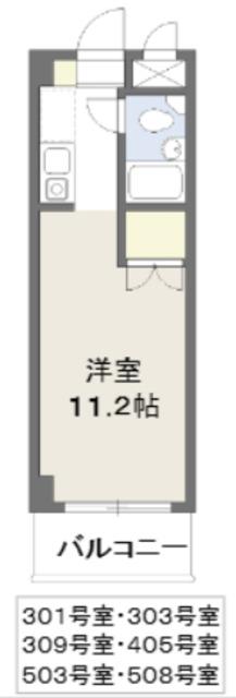 AQUAレジデンス京王八王子駅前 第68(ワンルーム/3階)の間取り写真