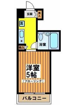 プリンセスコート赤堤(ワンルーム/2階)の間取り写真