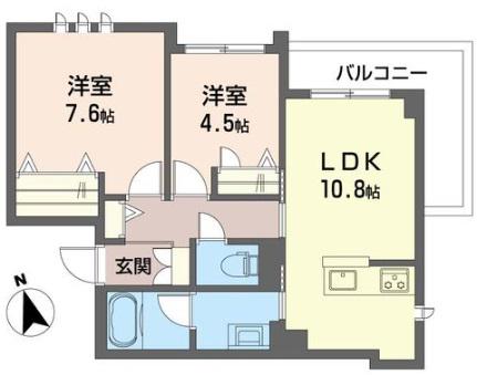 シャンデ モンターニュ(2LDK/3階)の間取り写真