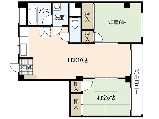 永田マンション(2LDK/3階)の間取り写真