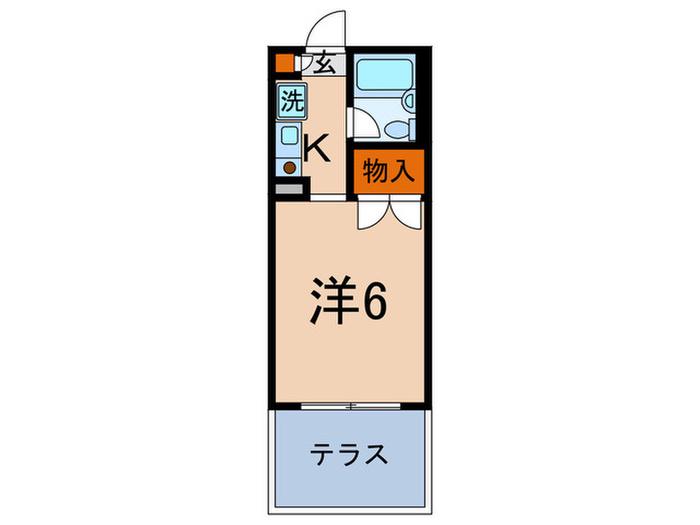ハイツMN(1K/1階)の間取り写真