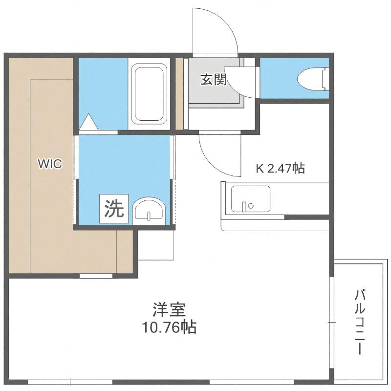 カレラ伏見(1K/3階)の間取り写真