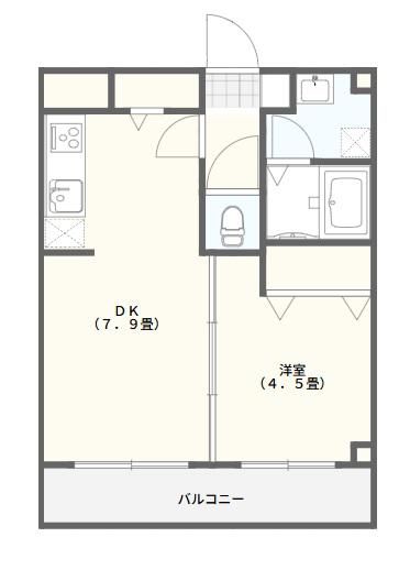 HI・VILLA 新検見川(1DK/4階)の間取り写真