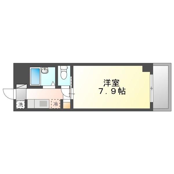 サウスERLIES泊(1K/3階)の間取り写真