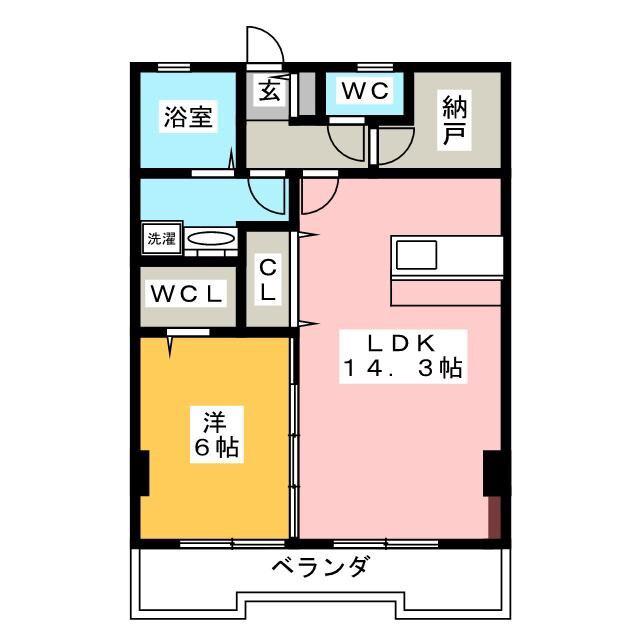 コーケツビル(1SLDK/3階)の間取り写真