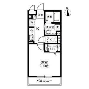 ダイワプレミア当代島I(1K/3階)の間取り写真