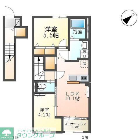 ISOLA(2LDK/2階)の間取り写真