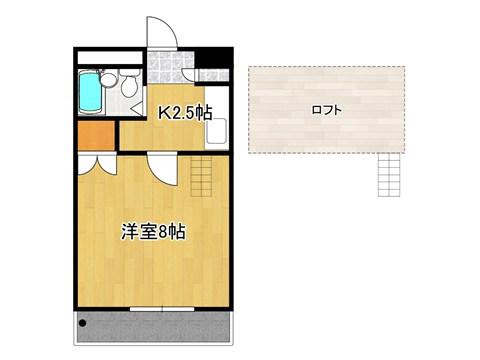 MAPLE HOUSE サンリバー(1K/2階)の間取り写真