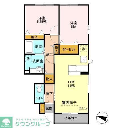 ことぶき弐番館(2LDK/1階)の間取り写真