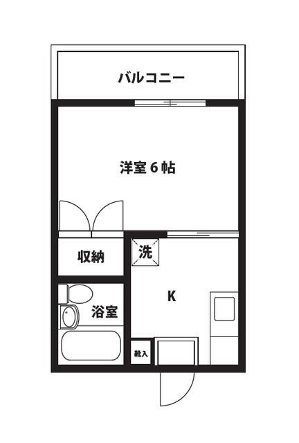 ファミーユ池田(1K/2階)の間取り写真