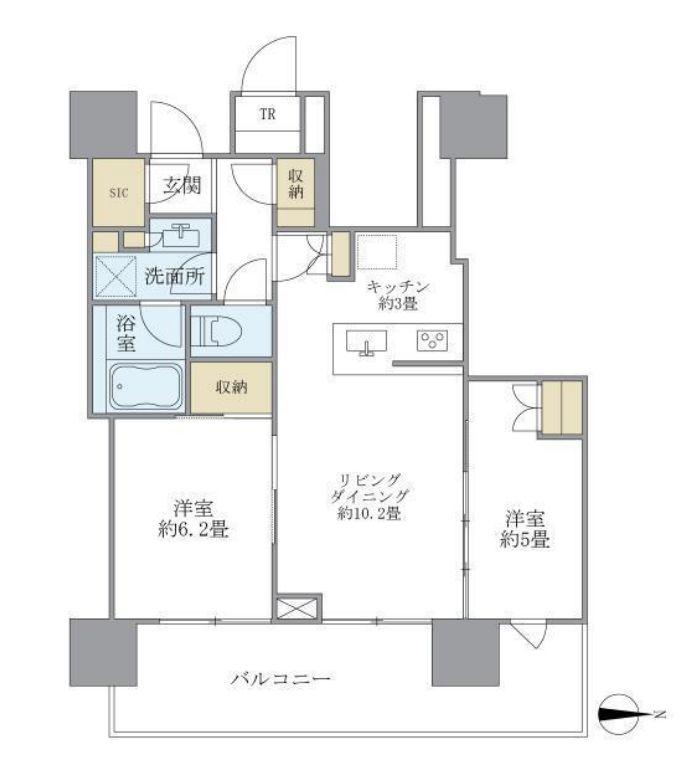 BRILLIA TOWER池袋 BRILLIATOWER池袋(2LDK/22階)の間取り写真
