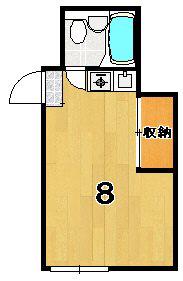 大宮ハイツ奥田(ワンルーム/5階)の間取り写真