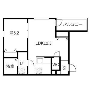 プリシェール神宮南(1LDK/3階)の間取り写真