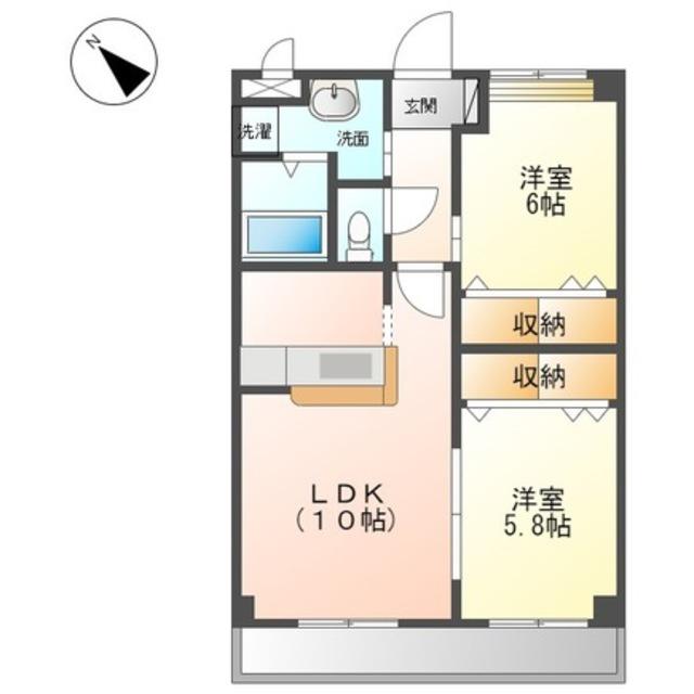 ロイヤルコート(2LDK/1階)の間取り写真
