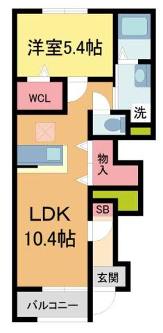 フォレスト宝塚II(1LDK/1階)の間取り写真