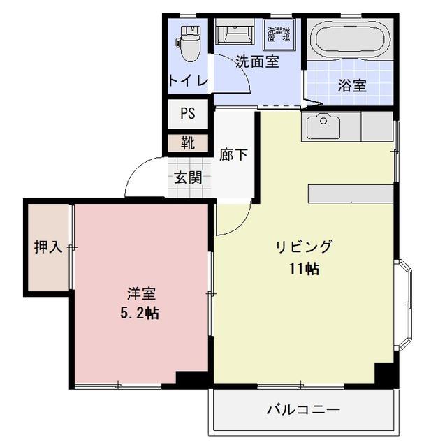 メゾン大友(1LDK/1階)の間取り写真