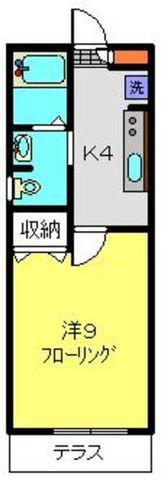 アビタシオンM堀ノ内F棟(1K/1階)の間取り写真