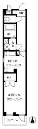 ルビナス板橋(1K/2階)の間取り写真