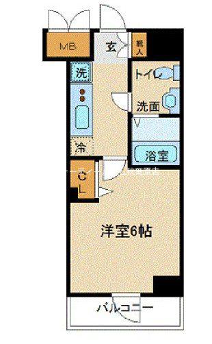 プレール・ドゥーク東京イースト(1K/2階)の間取り写真