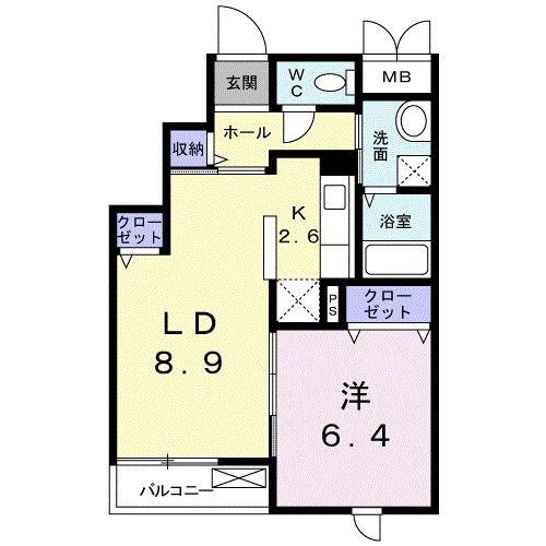 プリマヴェーラ湘南(1LDK/3階)の間取り写真