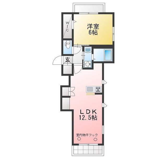 オレンジハウス(1LDK/4階)の間取り写真